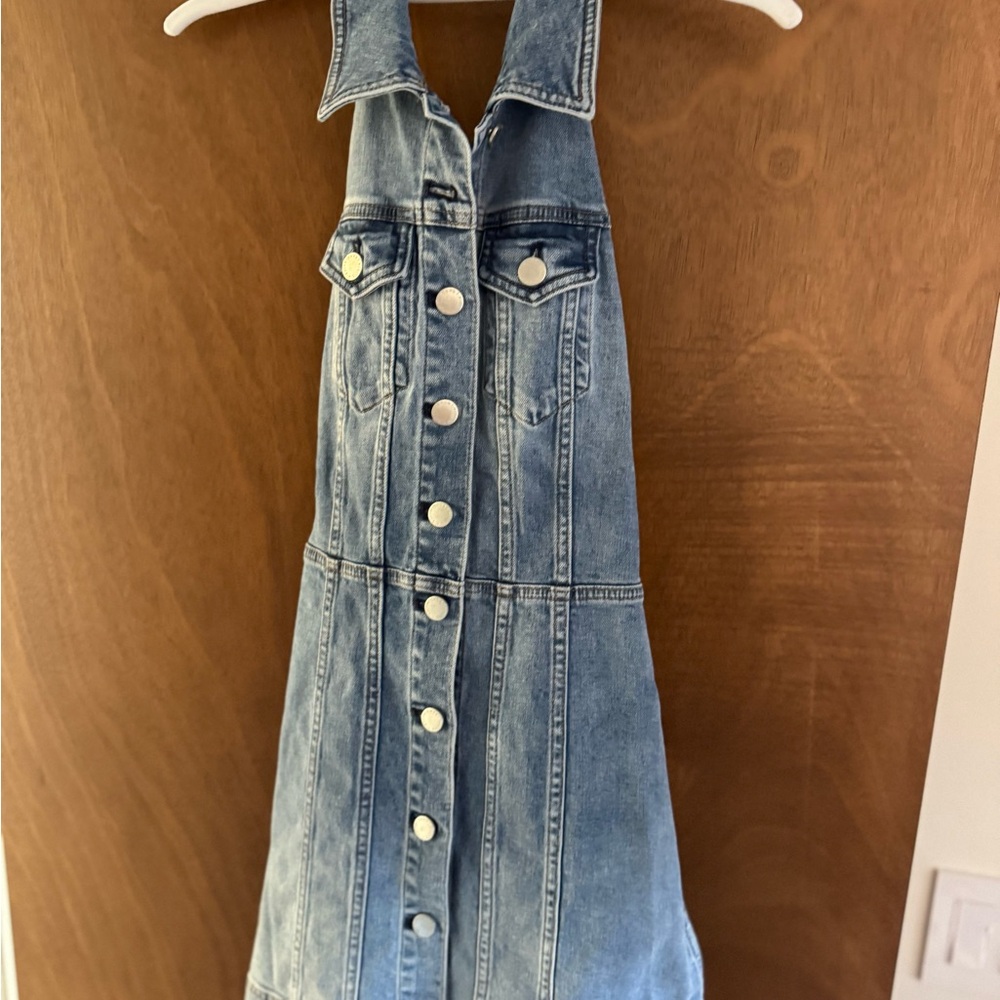 Denim Button-Up Woman Dress
